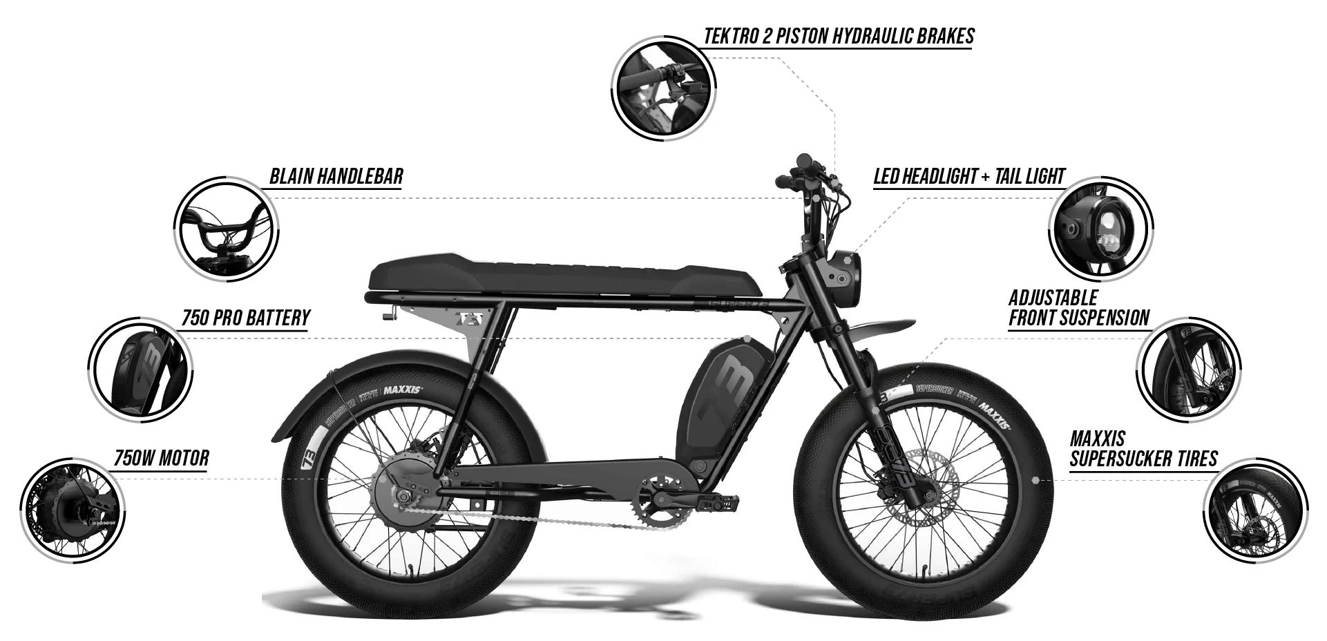 SUPER73-S2 SE technical feature callout diagram